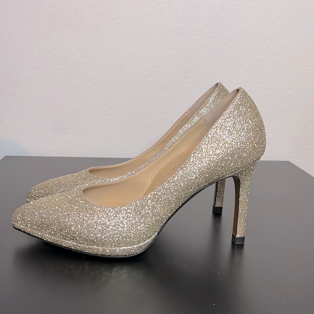 Stinaa.J Denise gold glitter pumps size 10, made in Italy